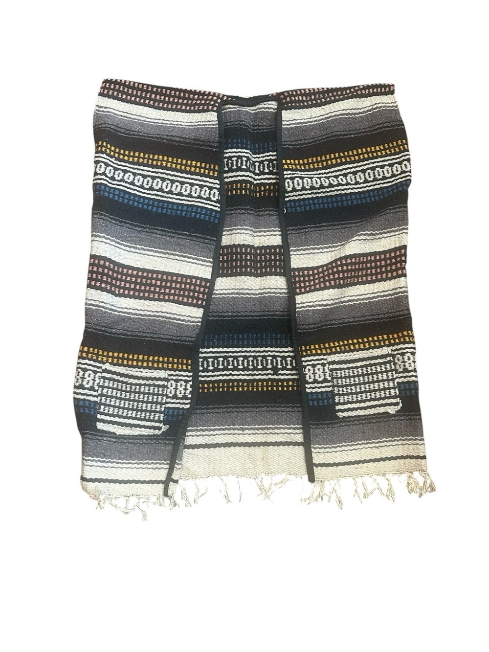 Vintage Aztec Blanket Poncho Vest